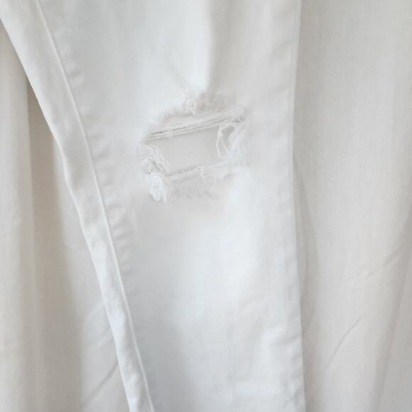 Levi's 501 High Rise Skinny Denim 31 X 27 Raw Hem Distressed Mom Jeans - Picture 4 of 11